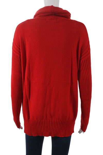 Renuar Women Red Viscose Cowl Neck Pullover Sweater Long Sleeve Size XS