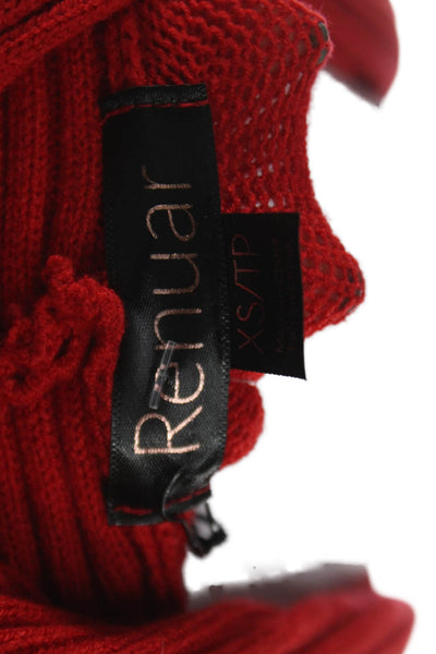 Renuar Women Red Viscose Cowl Neck Pullover Sweater Long Sleeve Size XS