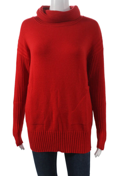Renuar Womens Pullover Sweater Cowl Neck Long Sleeve Viscose Red Size XL