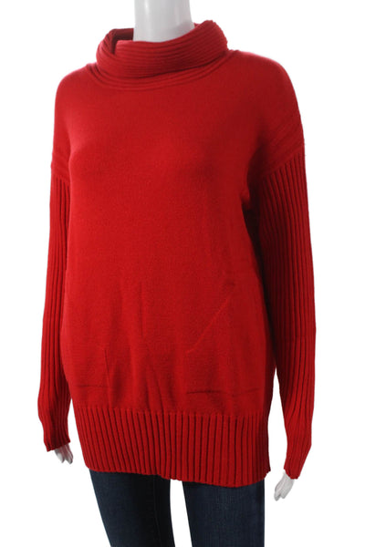 Renuar Womens Pullover Sweater Cowl Neck Long Sleeve Viscose Red Size XL