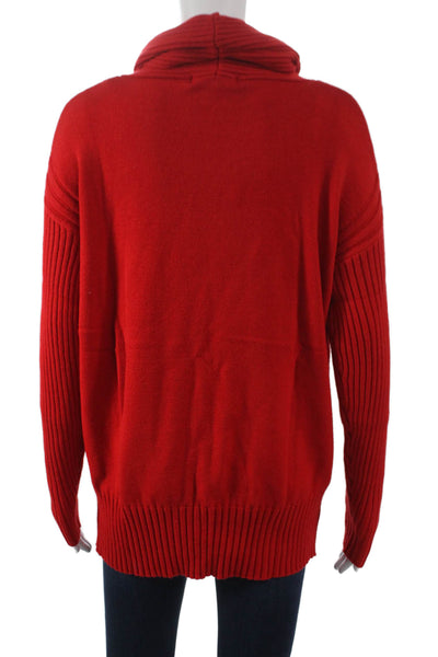 Renuar Womens Pullover Sweater Cowl Neck Long Sleeve Viscose Red Size XL