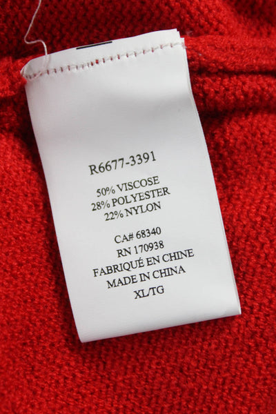 Renuar Womens Pullover Sweater Cowl Neck Long Sleeve Viscose Red Size XL