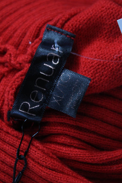 Renuar Womens Pullover Sweater Cowl Neck Long Sleeve Viscose Red Size XL