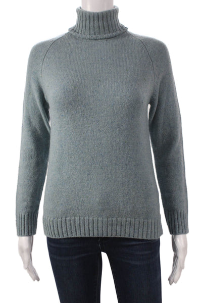 Base Womens Pullover Sweater Turtleneck Wool Blue Long Sleeve Size 42