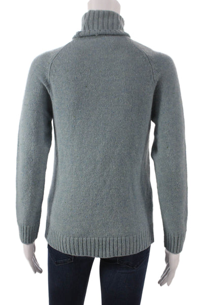 Base Womens Pullover Sweater Turtleneck Wool Blue Long Sleeve Size 42