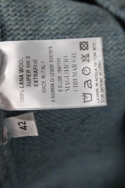 Base Womens Pullover Sweater Turtleneck Wool Blue Long Sleeve Size 42