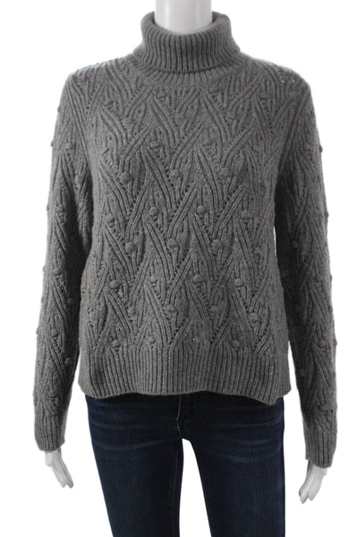 Kangra Women Pullover Sweater Turtleneck Wool Gray Long Sleeve Size 40