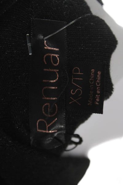 Renuar Women Pullover Sweater Black Mock Neck Long Sleeve Acrylic Size XS