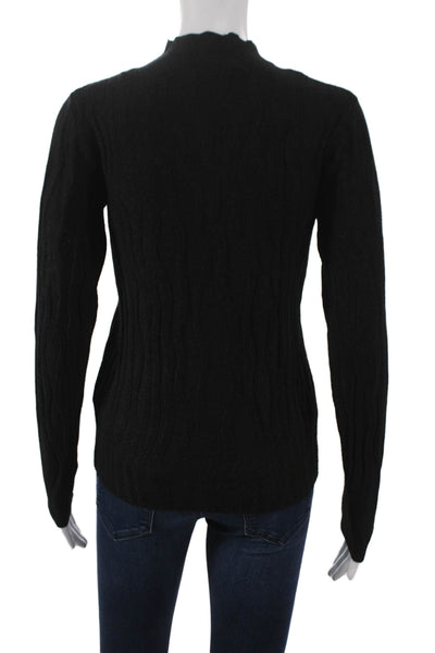Renuar Womens Black Geometric High Neck Long Sleeve Pullover Sweater Size S