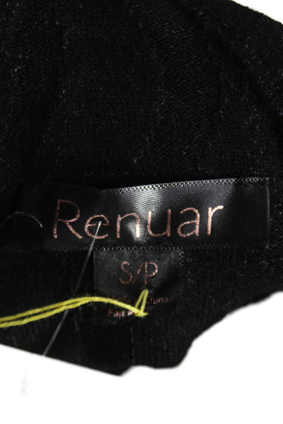 Renuar Womens Black Geometric High Neck Long Sleeve Pullover Sweater Size S