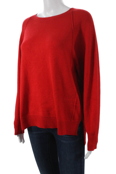 Renuar Womens Red Pullover Boat Neck Long Sleeve Acrylic Size M