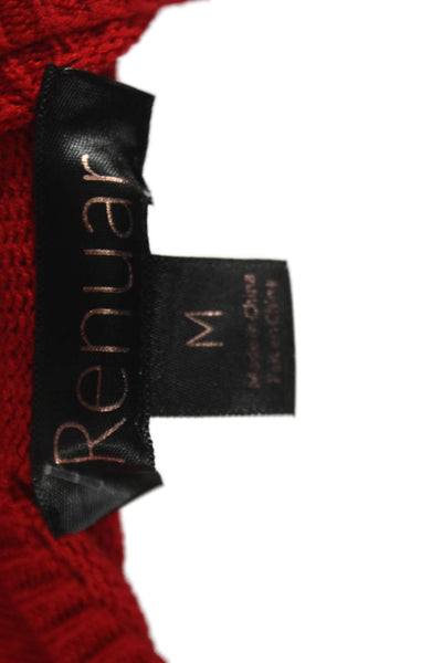 Renuar Womens Red Pullover Boat Neck Long Sleeve Acrylic Size M
