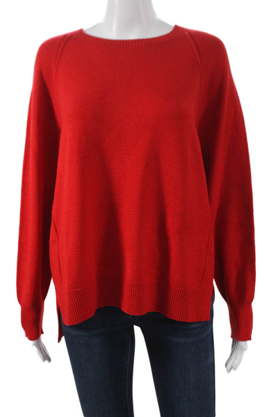 Renuar Women Pullover Sweater Red Round Neck Long Sleeve Acrylic Size XL