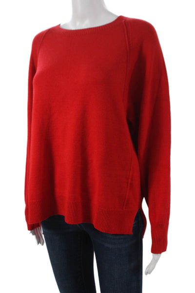 Renuar Women Pullover Sweater Red Round Neck Long Sleeve Acrylic Size XL