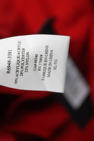 Renuar Women Pullover Sweater Red Round Neck Long Sleeve Acrylic Size XL