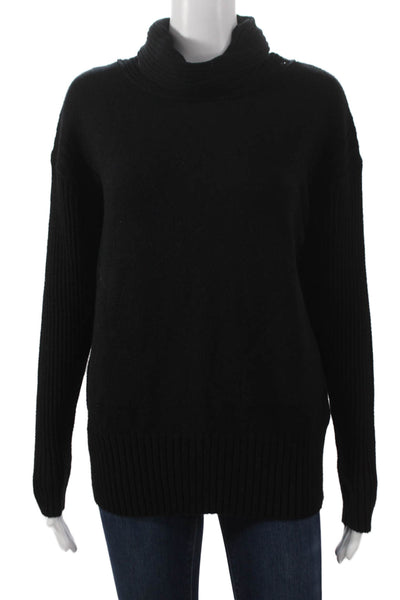 Renuar Women Pullover Sweater Black Cowl Neck Long Sleeve Viscose Size XS