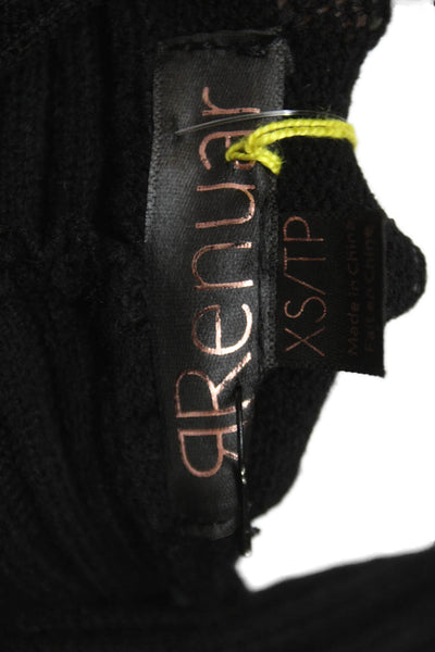 Renuar Women Pullover Sweater Black Cowl Neck Long Sleeve Viscose Size XS