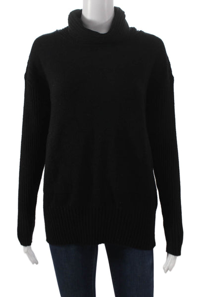 Renuar Women Pullover Sweater Black Cowl Neck Long Sleeve Size XS