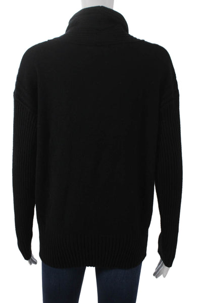 Renuar Women Pullover Sweater Black Cowl Neck Long Sleeve Size XS