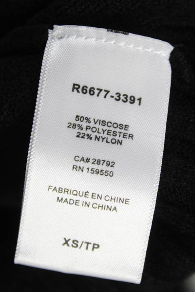 Renuar Women Pullover Sweater Black Cowl Neck Long Sleeve Size XS