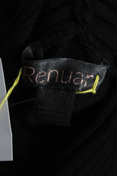 Renuar Women Pullover Sweater Black Cowl Neck Long Sleeve Size XS