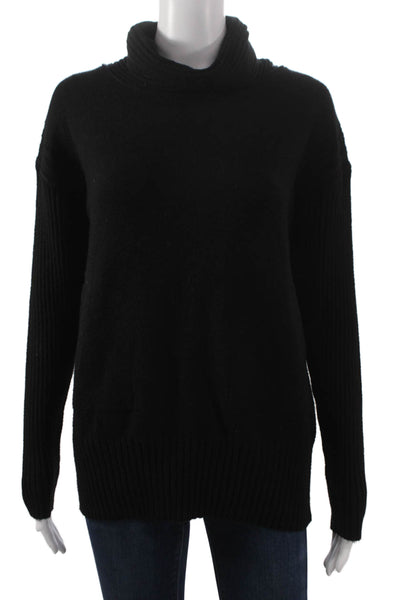 Renuar Women Pullover Sweater Cowl Neck Black Long Sleeve Size M