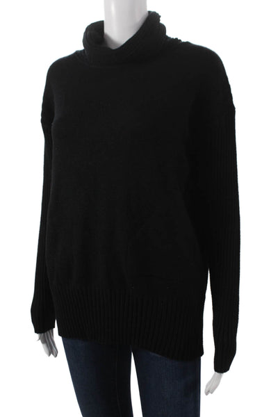 Renuar Women Pullover Sweater Cowl Neck Black Long Sleeve Size M