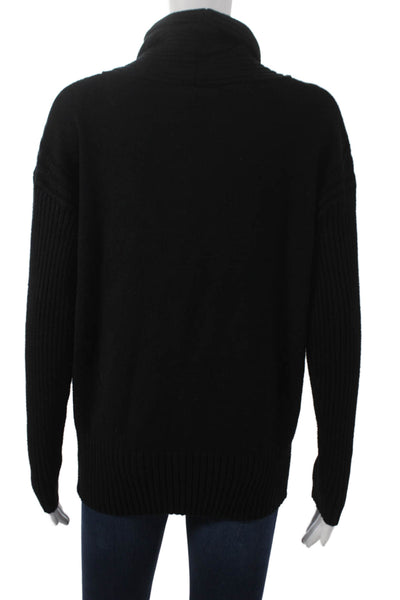 Renuar Women Pullover Sweater Cowl Neck Black Long Sleeve Size M