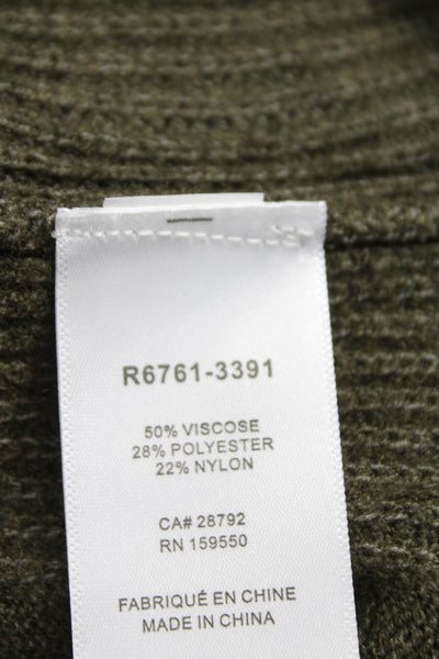 Renuar Womens Green V-Neck Pullover Sweater Long Sleeve Size S