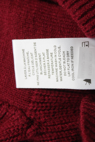 Renuar Women Red V-Neck Pullover Sweater Long Sleeve Size XS