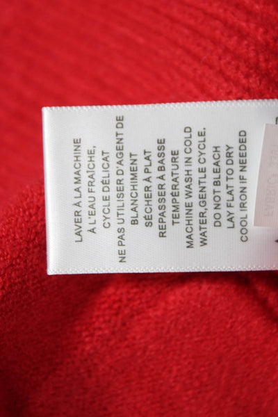 Renuar Women Red V Neck Long Sleeve Pullover Sweater 50% Viscose Size L