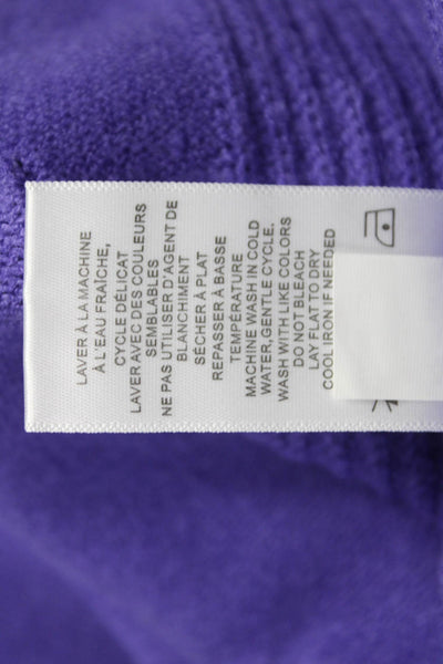 Renuar Womens V-Neck Purple Viscose Pullover Sweater Long Sleeve Size S