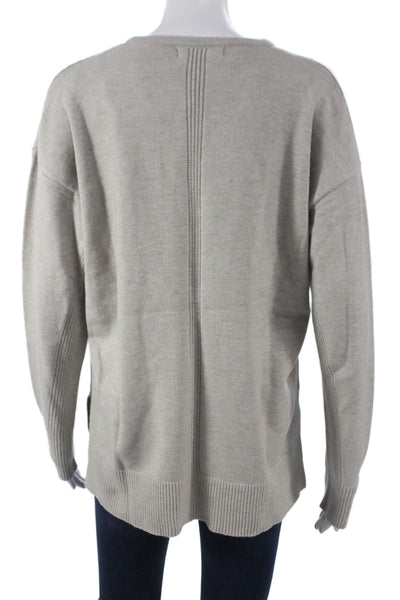 Renuar Womens V-Neck Pullover Sweater Gray Long Sleeve Size M