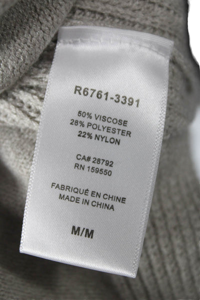 Renuar Womens V-Neck Pullover Sweater Gray Long Sleeve Size M