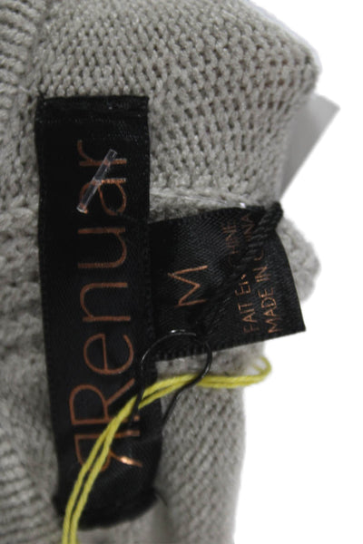 Renuar Womens V-Neck Pullover Sweater Gray Long Sleeve Size M