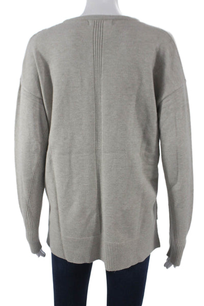 Renuar Women Pullover Sweater V-Neck Long Sleeve Gray Viscose Size L