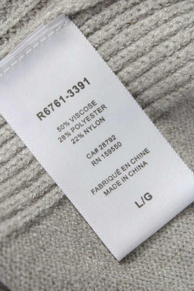 Renuar Women Pullover Sweater V-Neck Long Sleeve Gray Viscose Size L