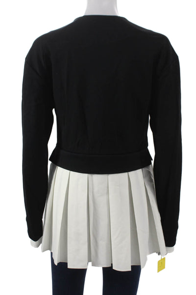 Meimeij Women Cardigan Black Viscose Long Sleeve Round Neck Fall Size 36