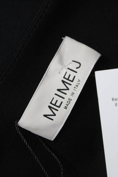 Meimeij Women Cardigan Black Viscose Long Sleeve Round Neck Fall Size 36