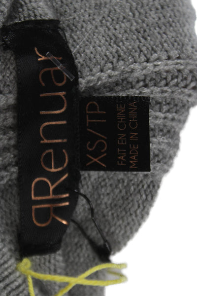 Renuar Women V-Neck Pullover Sweater Gray Viscose Long Sleeve Size XS