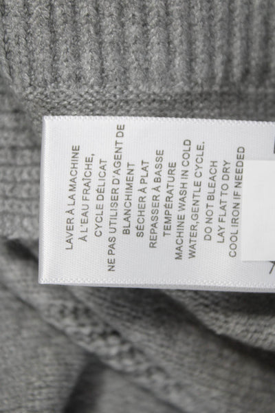 Renuar Women Gray V-Neck Pullover Sweater Long Sleeve 50% Viscose Size L