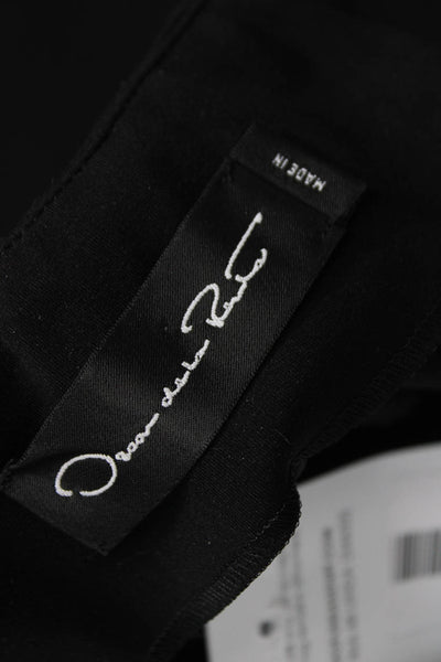 Oscar de la Renta Women Ankle Pants Black Polyamide Zip Size 4