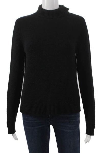 Christian Dior Women Black Cashmere Pullover High Neck Long Sleeve Size 2