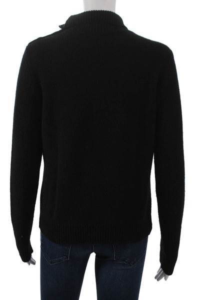 Christian Dior Women Black Cashmere Pullover High Neck Long Sleeve Size 2