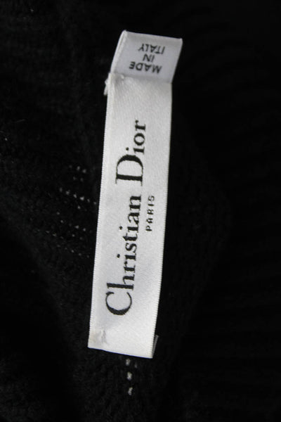 Christian Dior Women Black Cashmere Pullover High Neck Long Sleeve Size 2