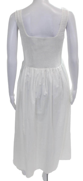 Wayf Women Sundress White Cotton Square Neck Sleeveless Mid-Calf Size M