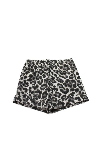 Il Gufo Girls Cotton Animal Print Casual Shorts Black Size 2T