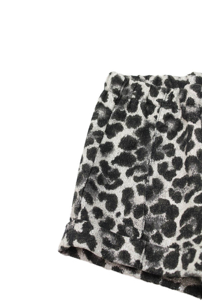 Il Gufo Girls Cotton Animal Print Casual Shorts Black Size 2T