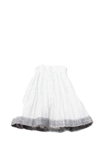 Il Gufo Girls Cotton Girls Pleated Detail Dress White Size 3 Months