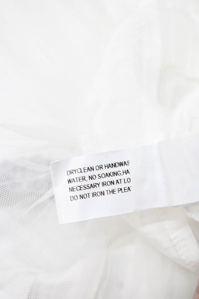 Il Gufo Girls Cotton Girls Pleated Detail Dress White Size 3 Months